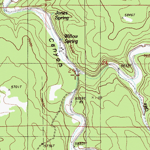Topographic Map of Wagon Canyon, WY