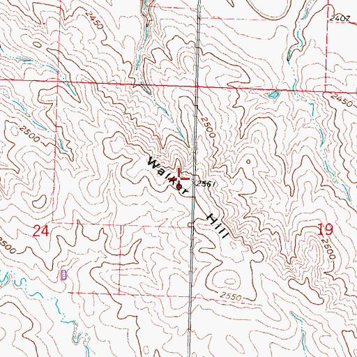 Topographic Map of Walker Hill, SD