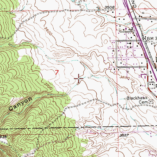 Topographic Map of Wards Canyon, SD