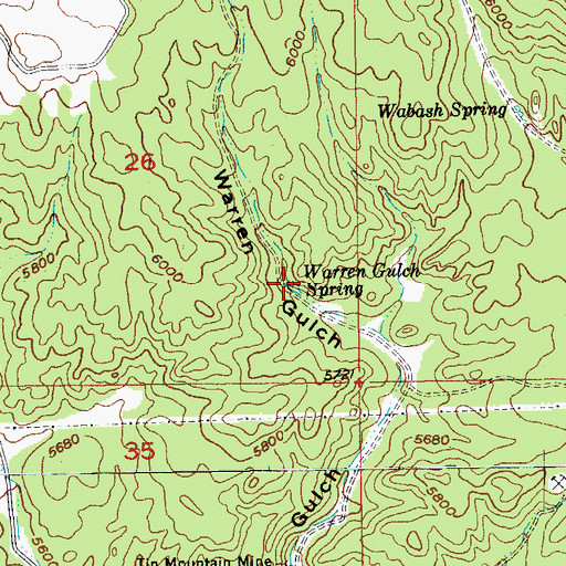 Topographic Map of Warren Gulch Spring, SD
