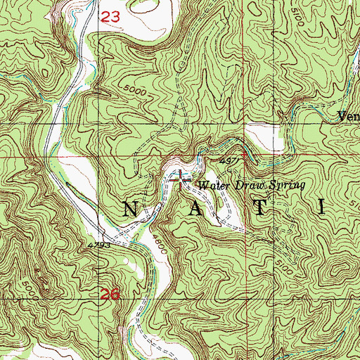 Topographic Map of Water Draw Spring, SD