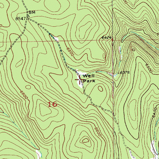 Topographic Map of Well Park, SD