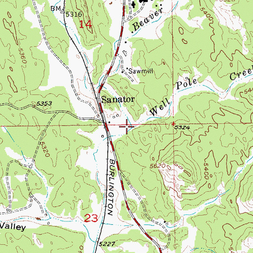 Topographic Map of Well Pole Creek, SD