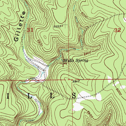Topographic Map of Wells Spring, SD