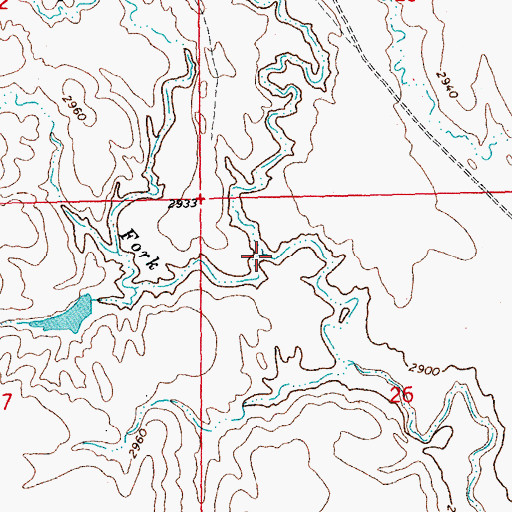 Topographic Map of West Fork Willow Creek, SD