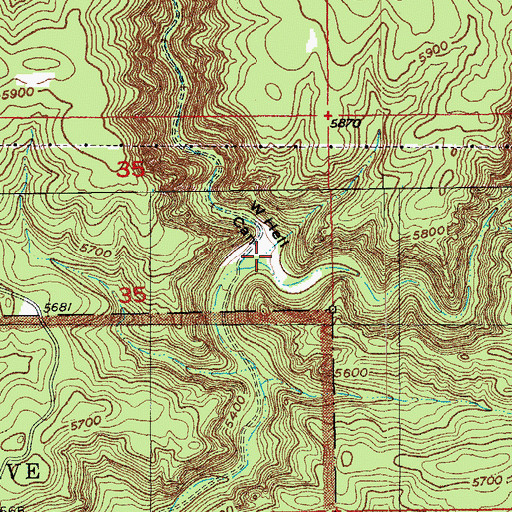 Topographic Map of West Hell Canyon, SD