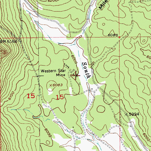Topographic Map of Western Star Mine, SD
