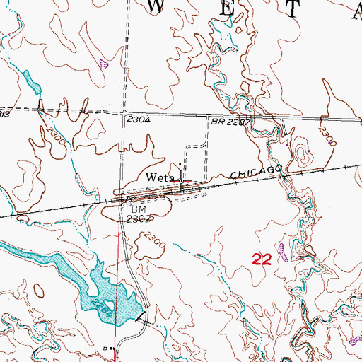 Topographic Map of Weta, SD