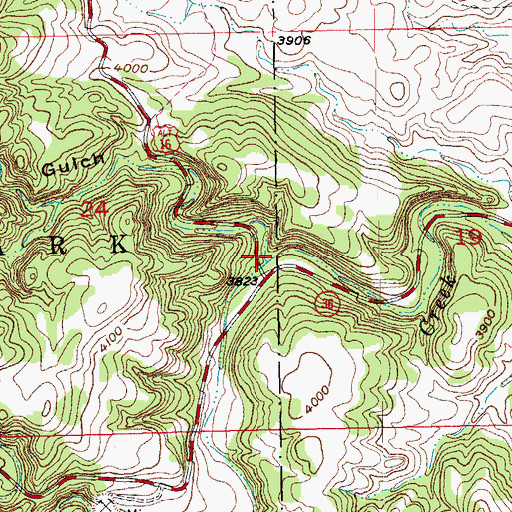 Topographic Map of Whiskey Gulch, SD
