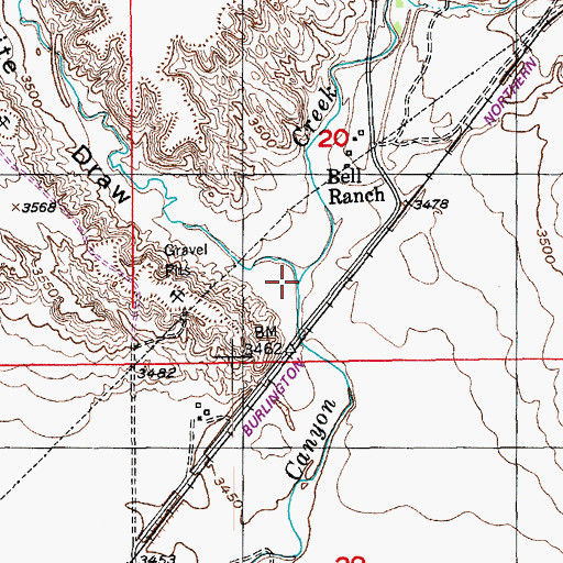 Topographic Map of White Draw, SD