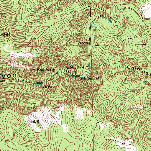 Topographic Map of White Gate, SD