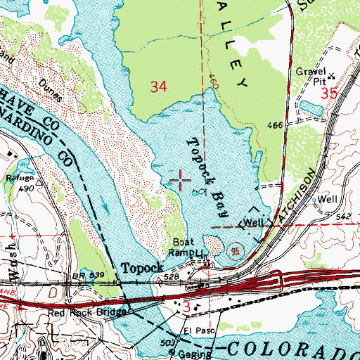 Topographic Map of Topock Bay, AZ
