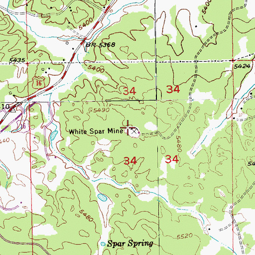 Topographic Map of White Spar Mine, SD