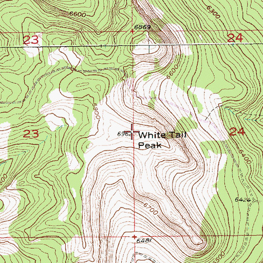 Topographic Map of White Tail Peak, SD