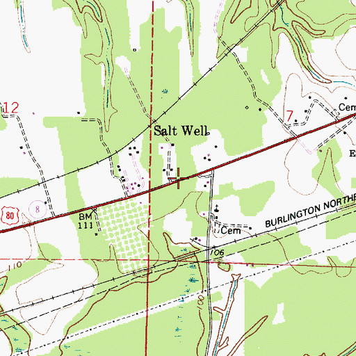 Topographic Map of Salt Well, AL