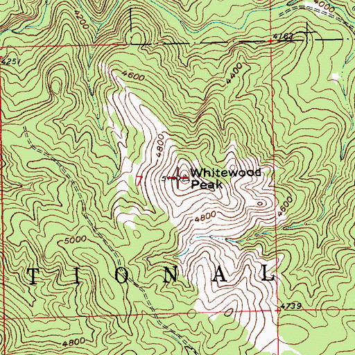 Topographic Map of Whitewood Peak, SD