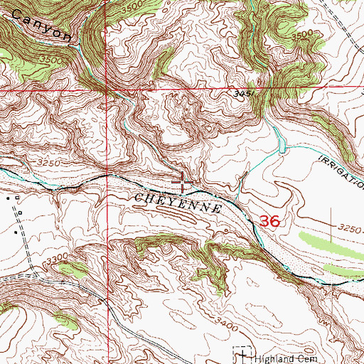 Topographic Map of Wildcat Canyon, SD