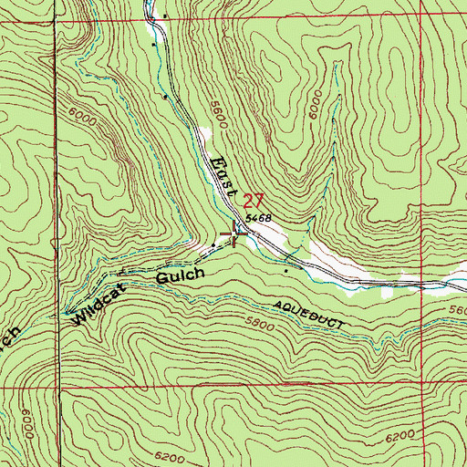 Topographic Map of Wildcat Gulch, SD