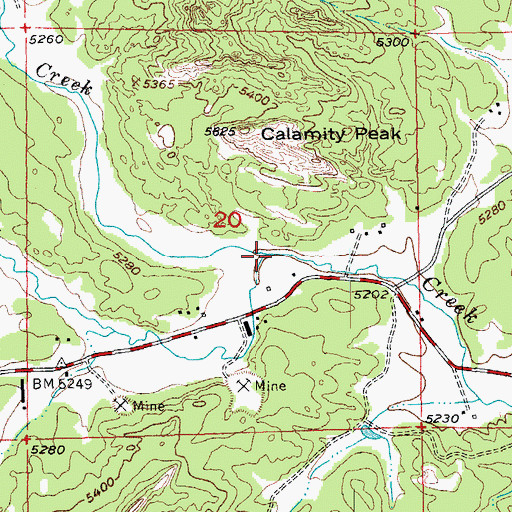 Topographic Map of Willow Creek, SD