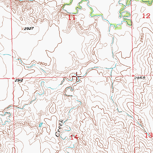 Topographic Map of Willow Creek, SD