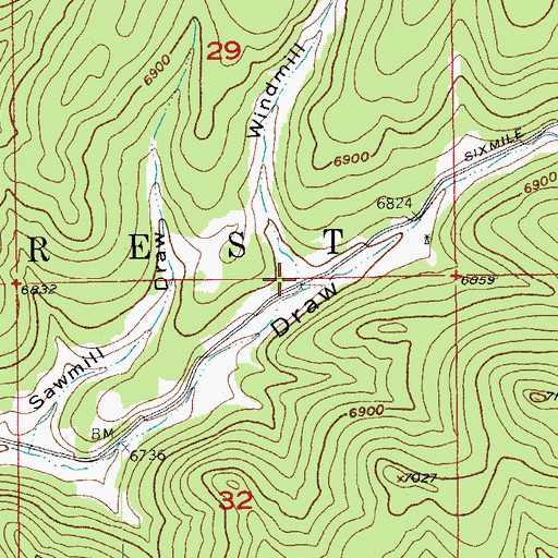 Topographic Map of Windmill Draw, SD