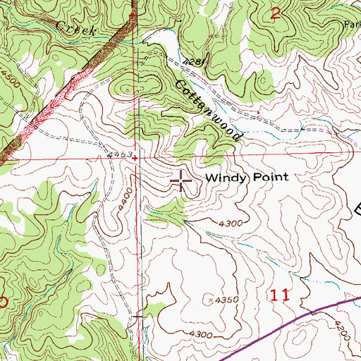 Topographic Map of Windy Point, SD