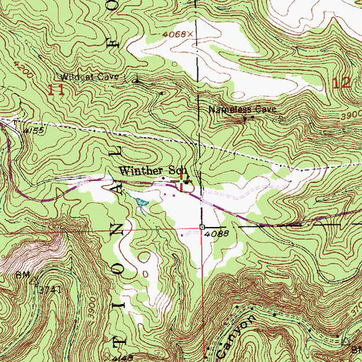 Topographic Map of Winther School, SD