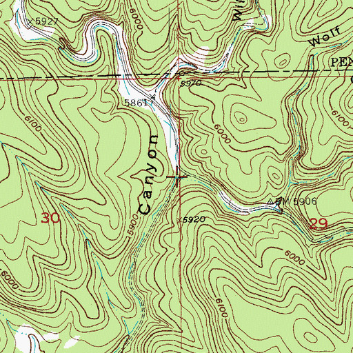 Topographic Map of Wolf Draw, SD