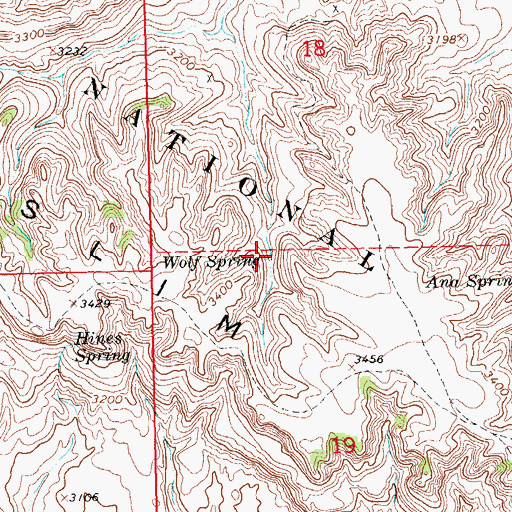 Topographic Map of Wolf Spring, SD