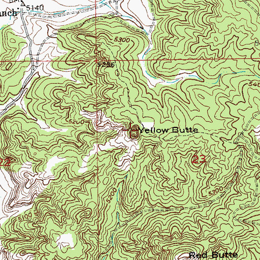 Topographic Map of Yellow Butte, SD