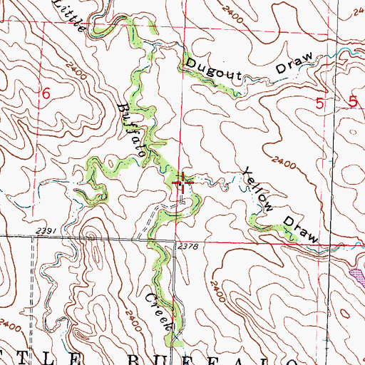 Topographic Map of Yellow Draw, SD