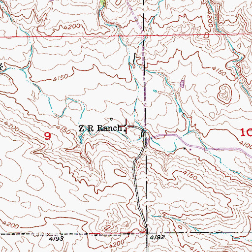 Topographic Map of Z R Ranch, SD