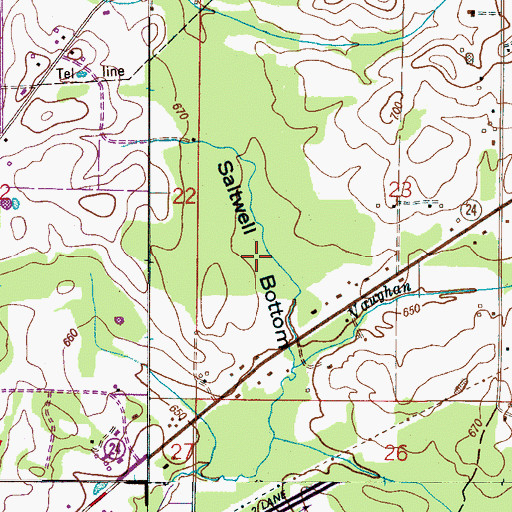 Topographic Map of Saltwell Bottom, AL