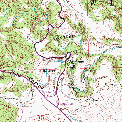 Topographic Map of Nobeck Dam, SD