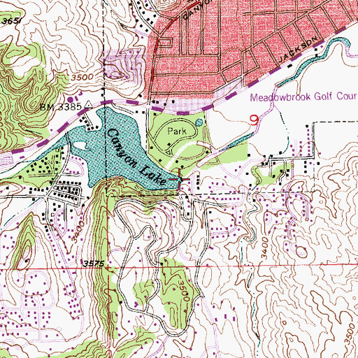 Topographic Map of Canyon Lake Dam, SD
