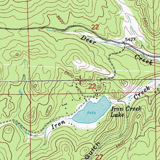 Topographic Map of Iron Creek Dam, SD