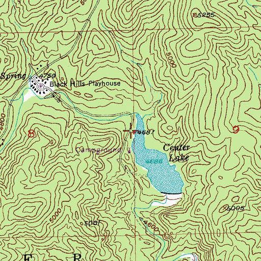 Topographic Map of Legion Lake Dam, SD