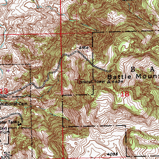 Topographic Map of KOBH-FM (Hot Springs), SD