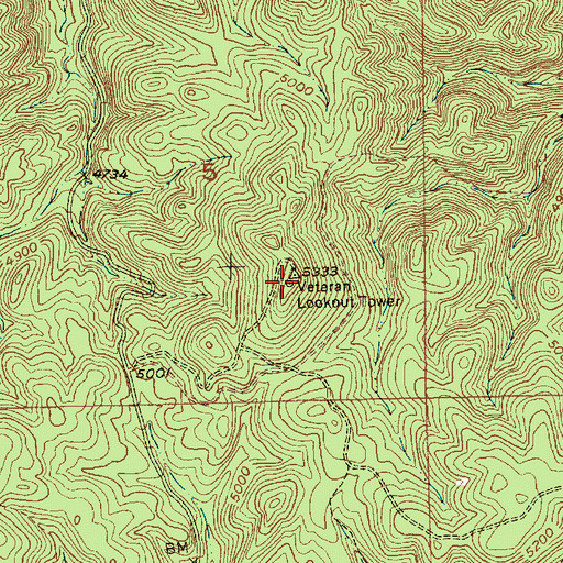 Topographic Map of KRCS-FM (Sturgis), SD