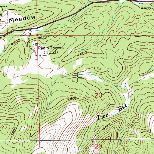 Topographic Map of KDSJ-AM (Deadwood), SD