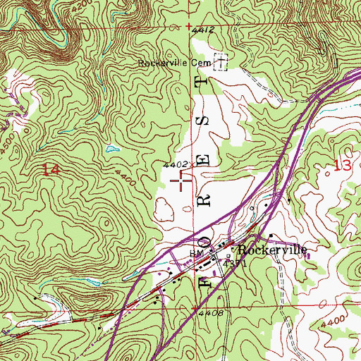 Topographic Map of Rockerville Airport (historical), SD
