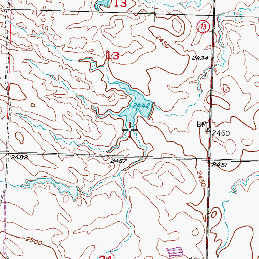 Topographic Map of Dave Peterson Number 3 Dam, SD