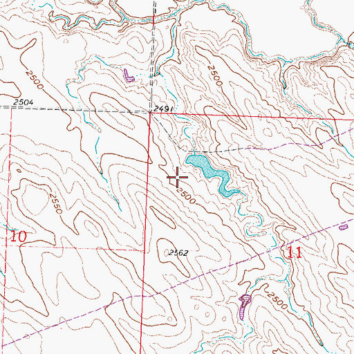 Topographic Map of Temple Number 1 Dam, SD