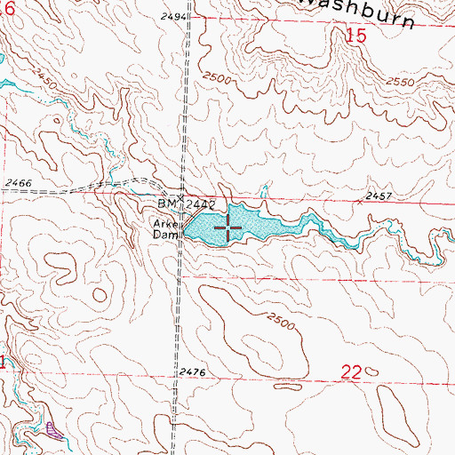 Topographic Map of Arke Dam, SD