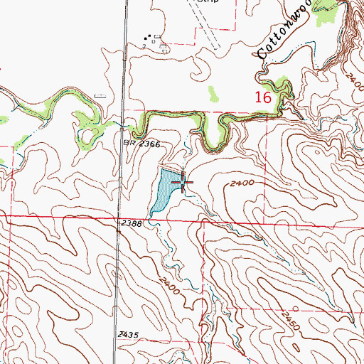 Topographic Map of Cottonwood Field Station Dam, SD