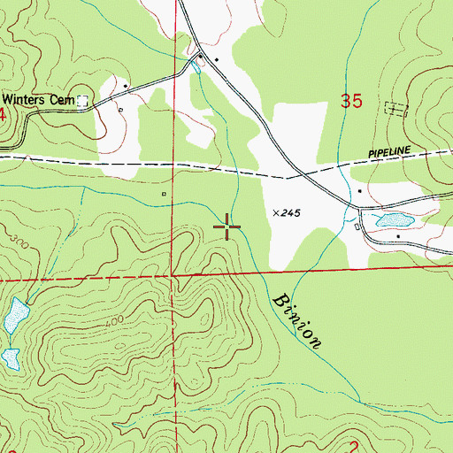 Topographic Map of Sam Norris Branch, AL