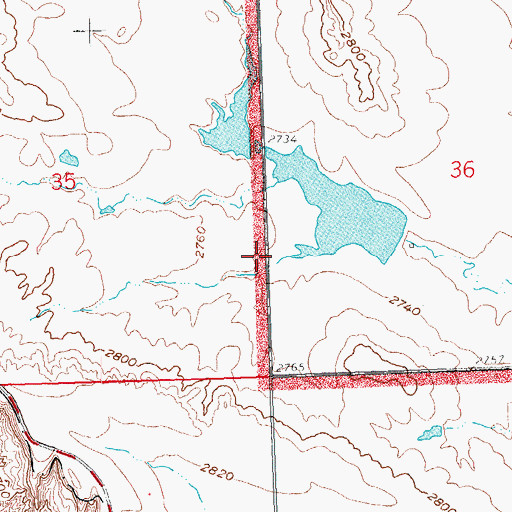 Topographic Map of Virgil Horton 2 Dam, SD