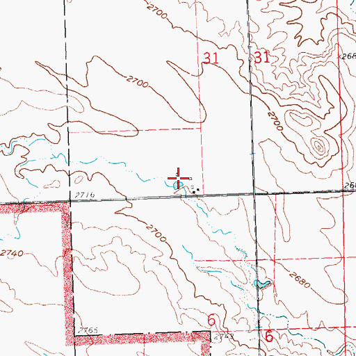 Topographic Map of Virgil Horton 1 Dam, SD