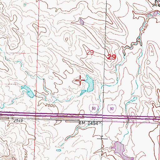 Topographic Map of Pat Stout Dam, SD