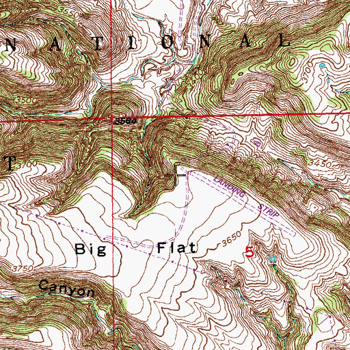 Topographic Map of Flying T Airport, SD
